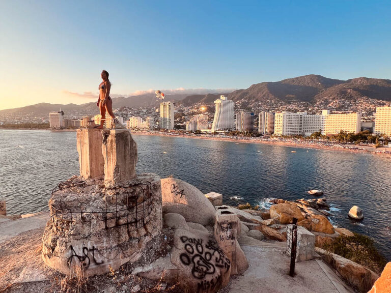 Acapulco Bay panorama during Sunset portrait