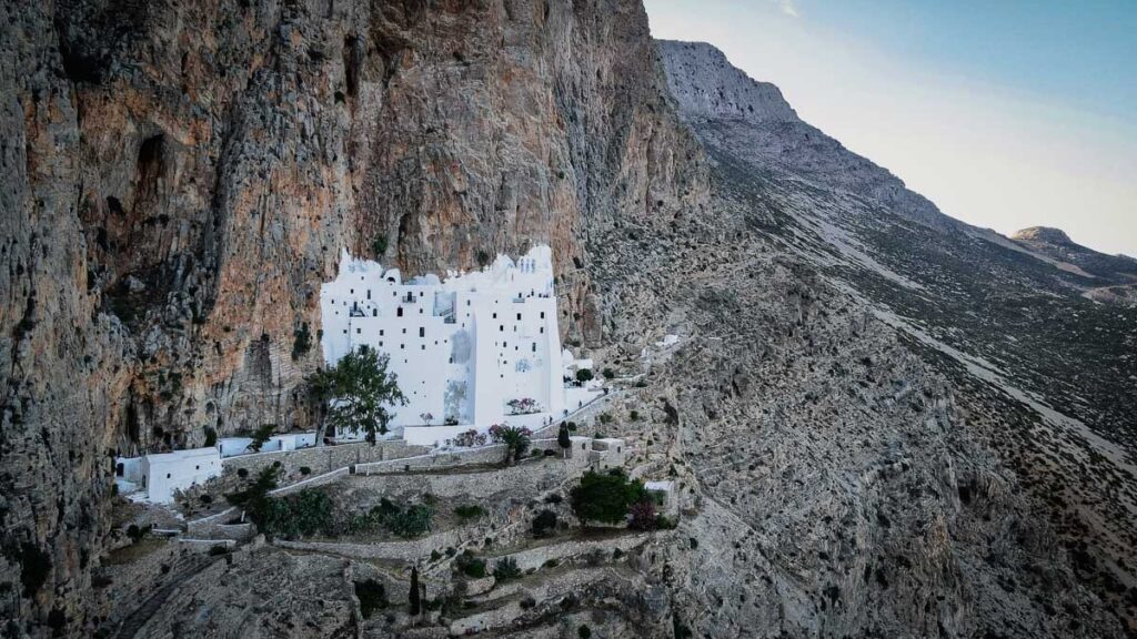 front view of the Monastery of Hozoviotissa