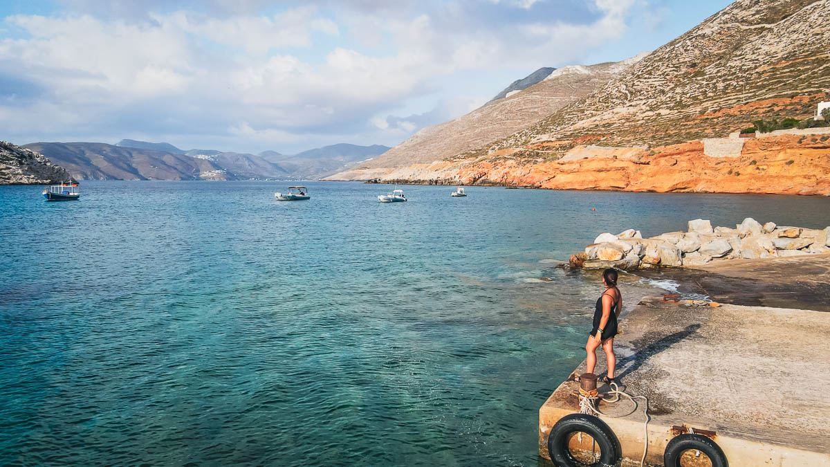 nomadicated in front of Agios Pavlos Beach