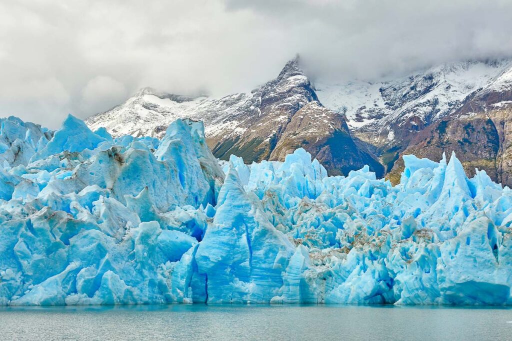 Argentine Torres del Paine Grey Glacier in front of mountain range