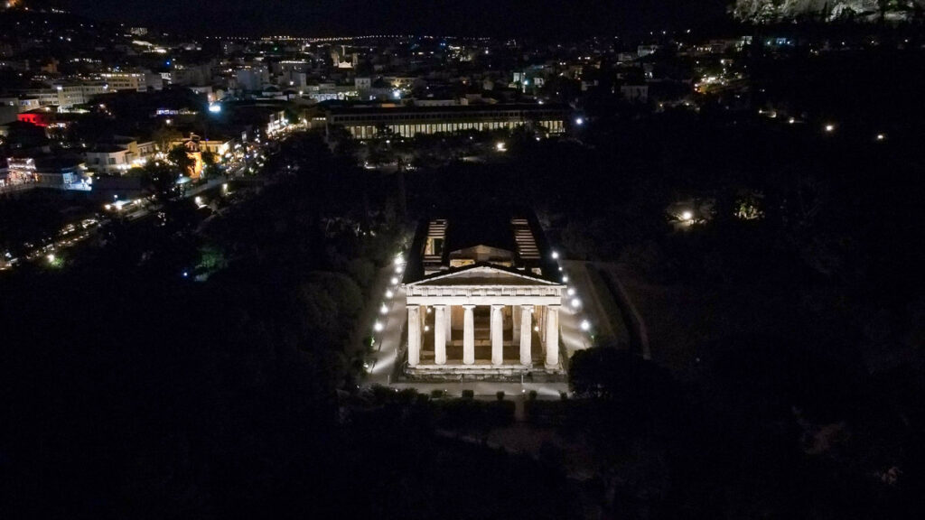 ruins of the famous Temple of Hephaestus in the ancient agora in athens