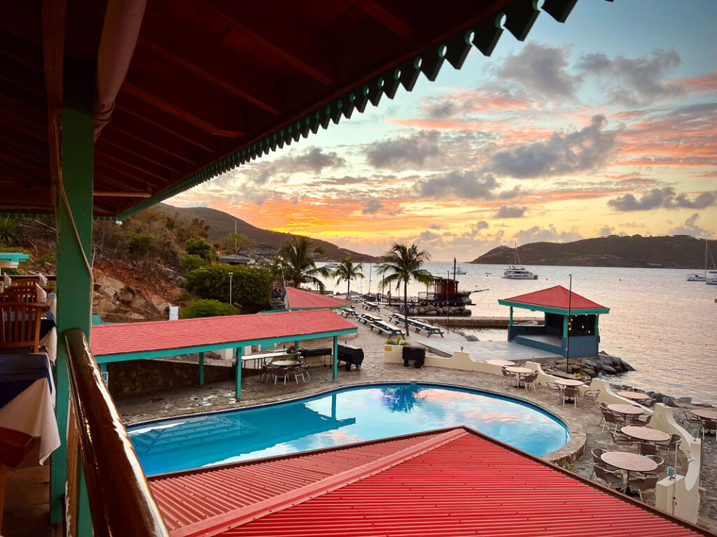 sunset at leverick bay on bvi