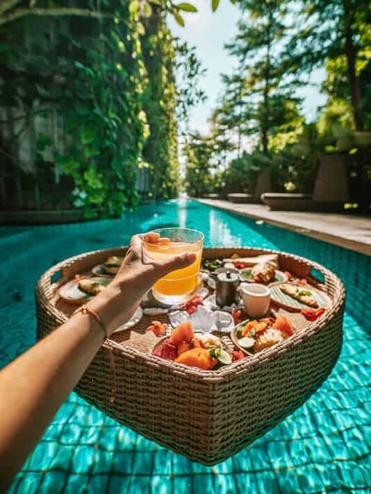 floating breakfast in bali