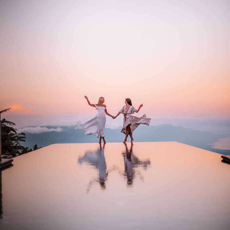 munduk moding plantation resort and spa silhouette on infinity pool