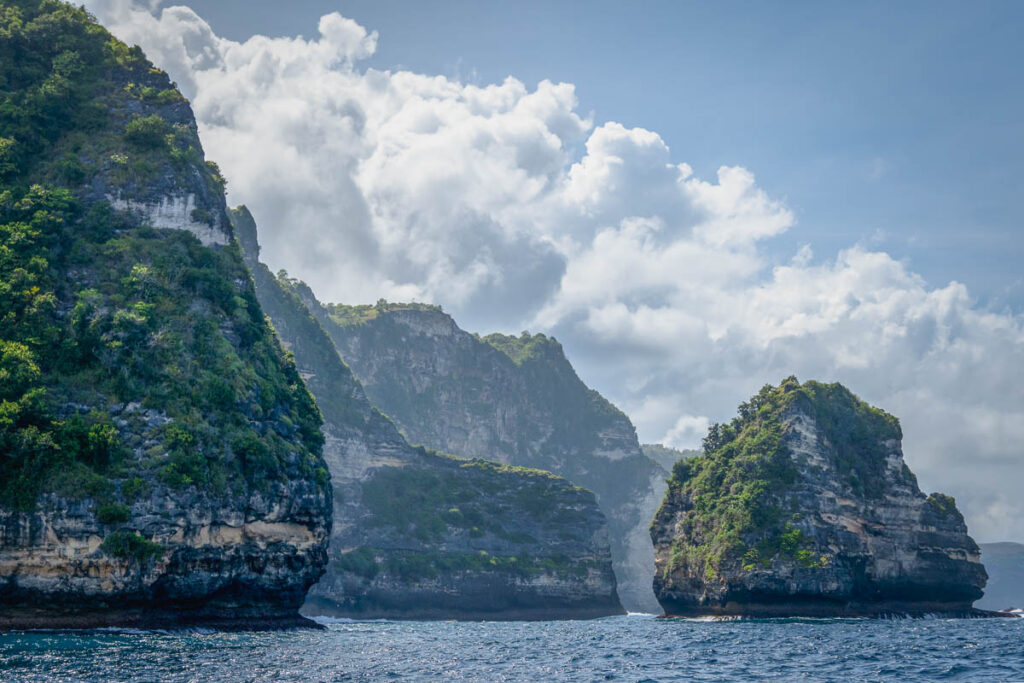 nusa penida hazy cliffsides