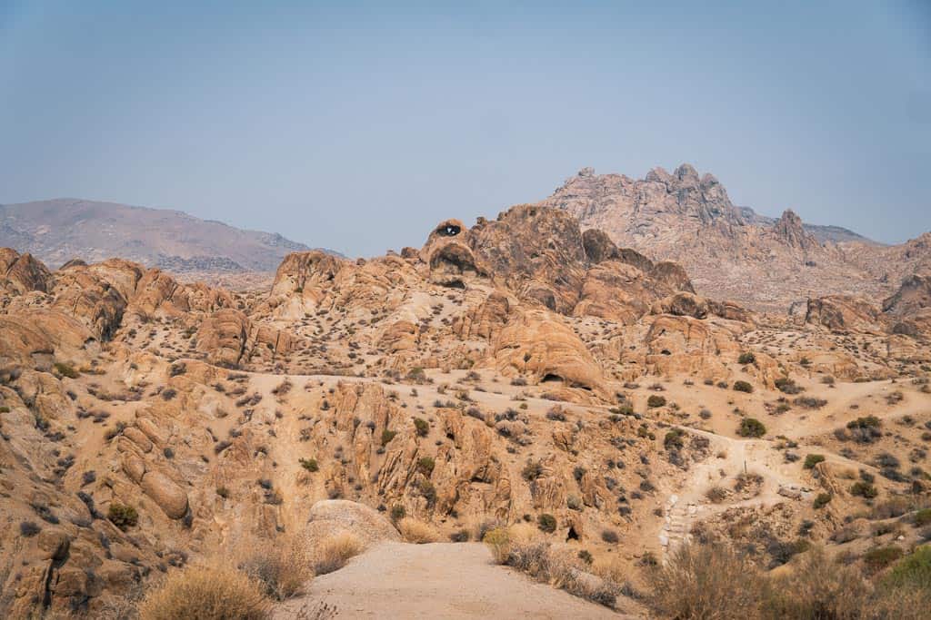 Heart Arch of Alabama Hills in a california desert road trip