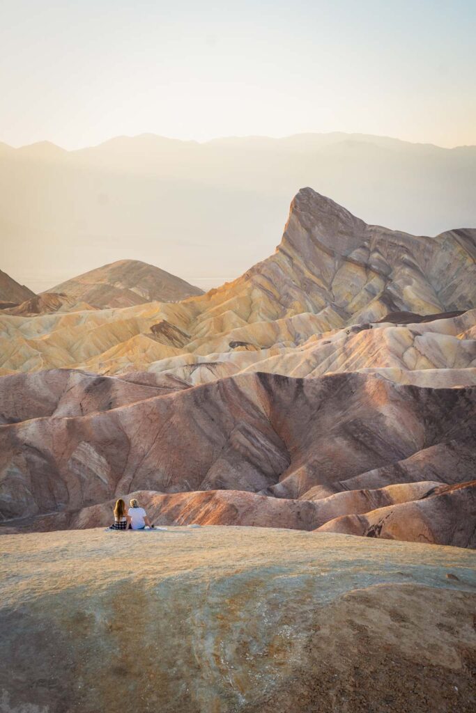 Sunset over Zabriskie Point in Death Valley National Park