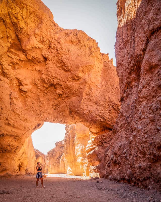 colorful rock arch in death valley