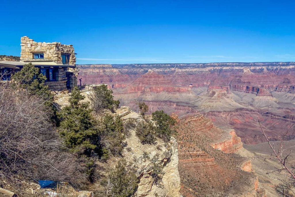 grand canyon structure overlooking the canyon