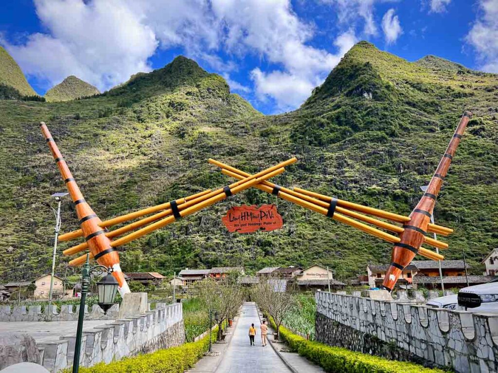 entrance to a hmong village on the ha giang loop