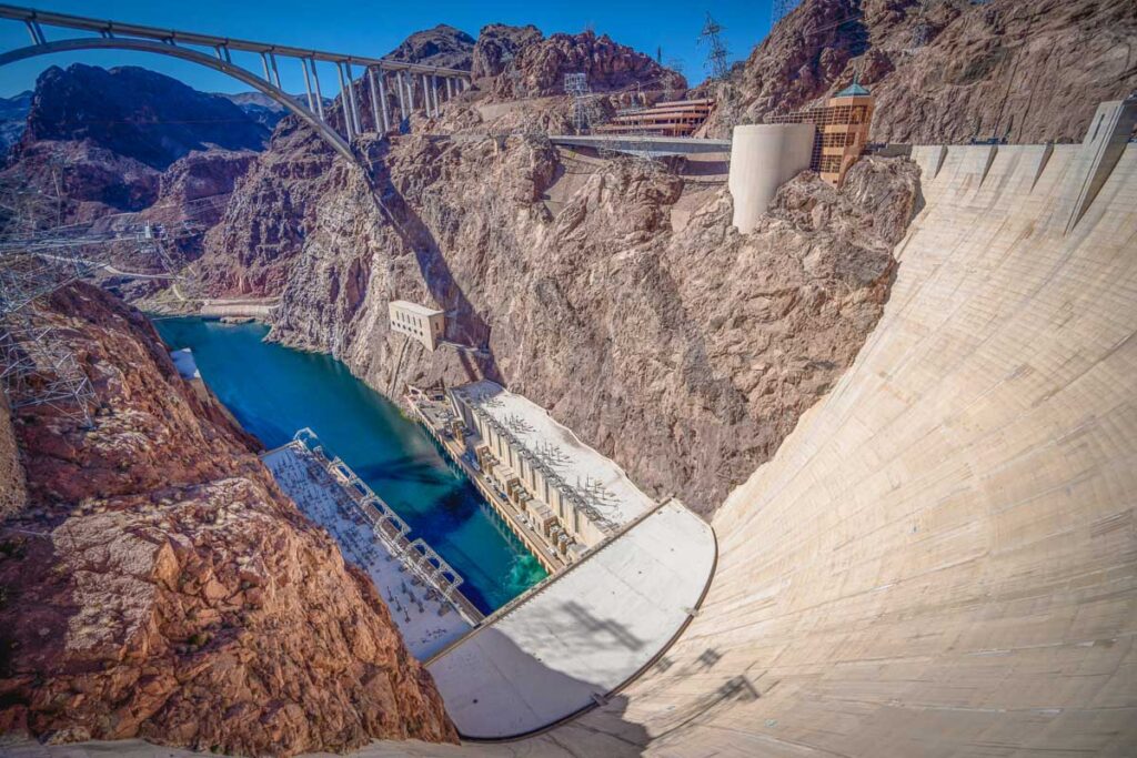 Hoover Dam bypass bridge view from left side