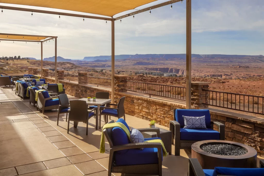 hyatt place patio view of lake powell