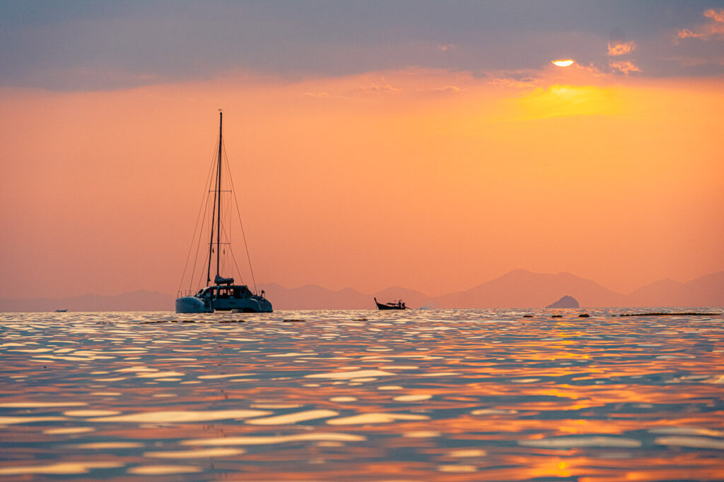 phuket to krabi sunset on the andaman sea