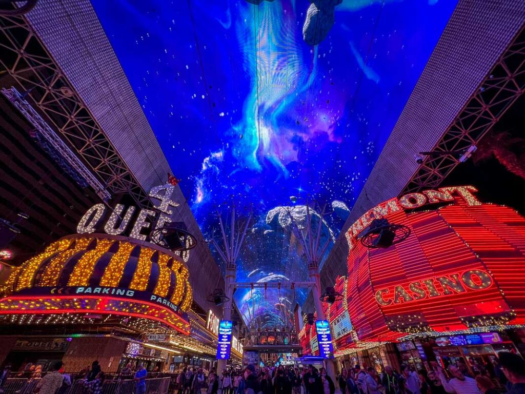 The World's Largest LED Screen on Fremont Street a stop on a las vegas food tour