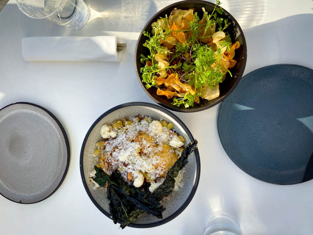 plated food on white background in LA