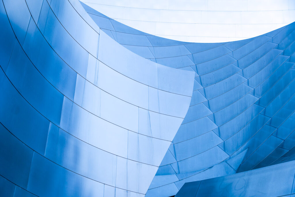 los angeles's disney concert hall closeup