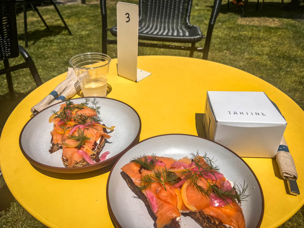 salmon toast from tartine in santa monica