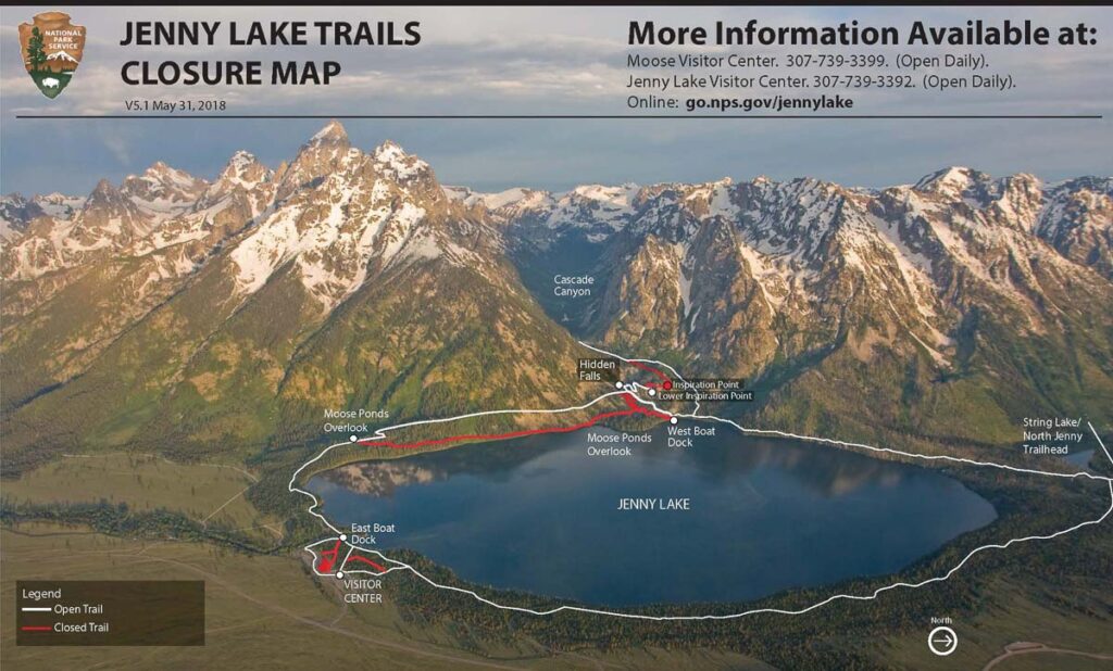 map of jenny lake labeled