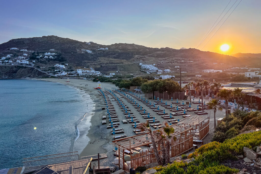 beachchairs rentals of super paradise in mykonos is expensive