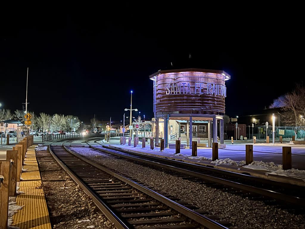 railyard by night santa fe northern new mexico