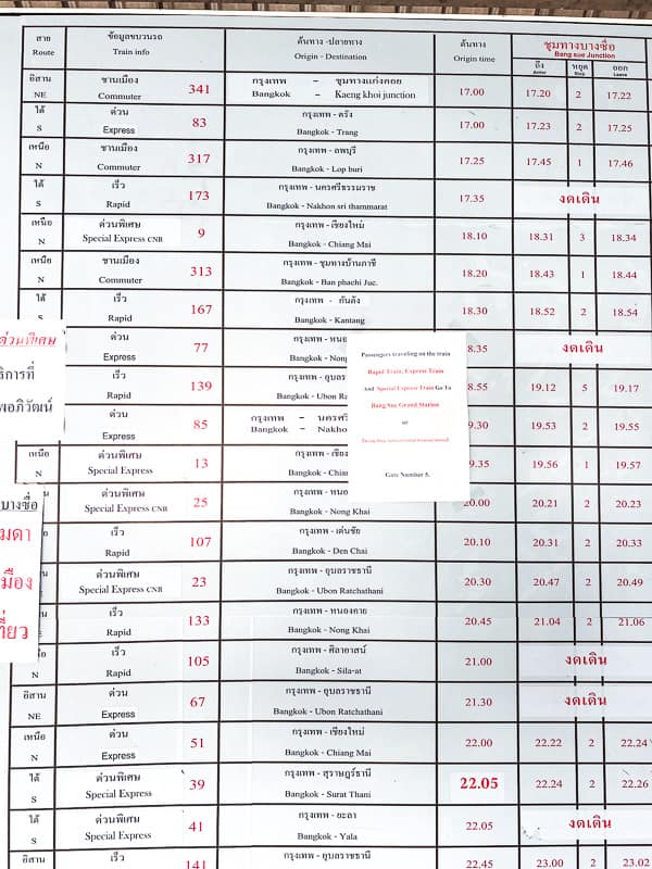 from bangkok to ayutthaya train schedule