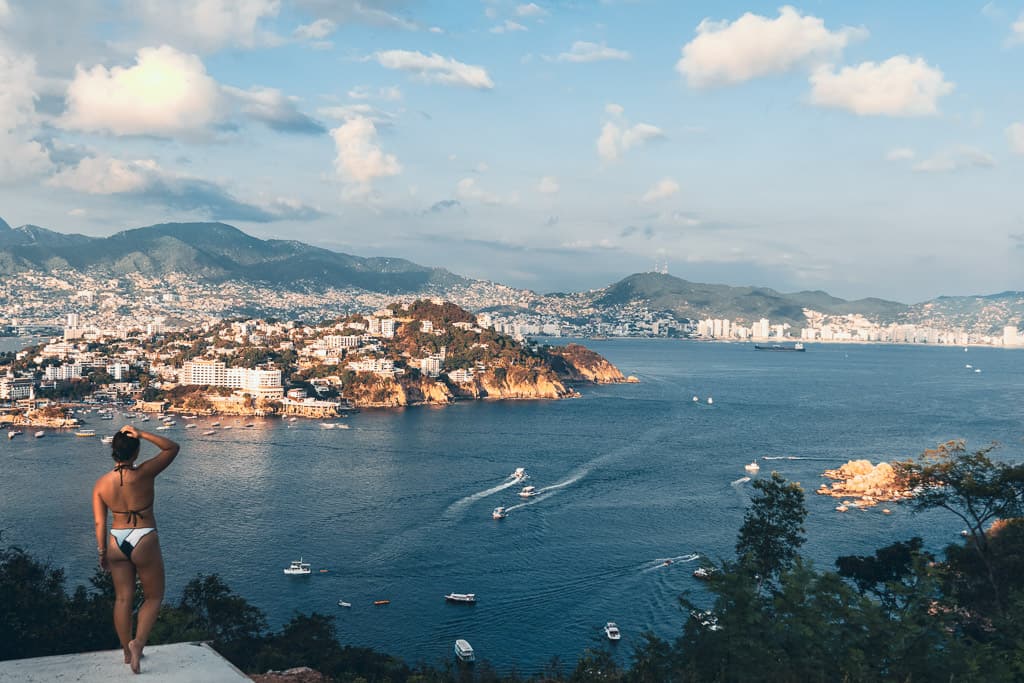 Overlook of Acapulco Bay from La Roquea at Sunset