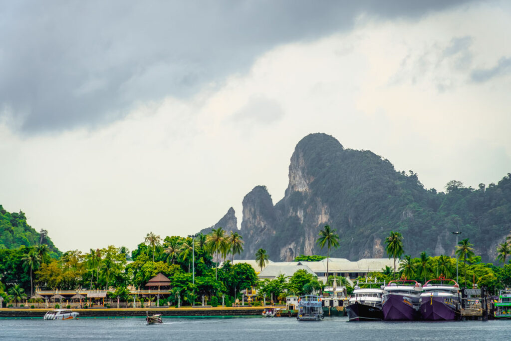 tonsai pier on koh phi phi island from phuket tour