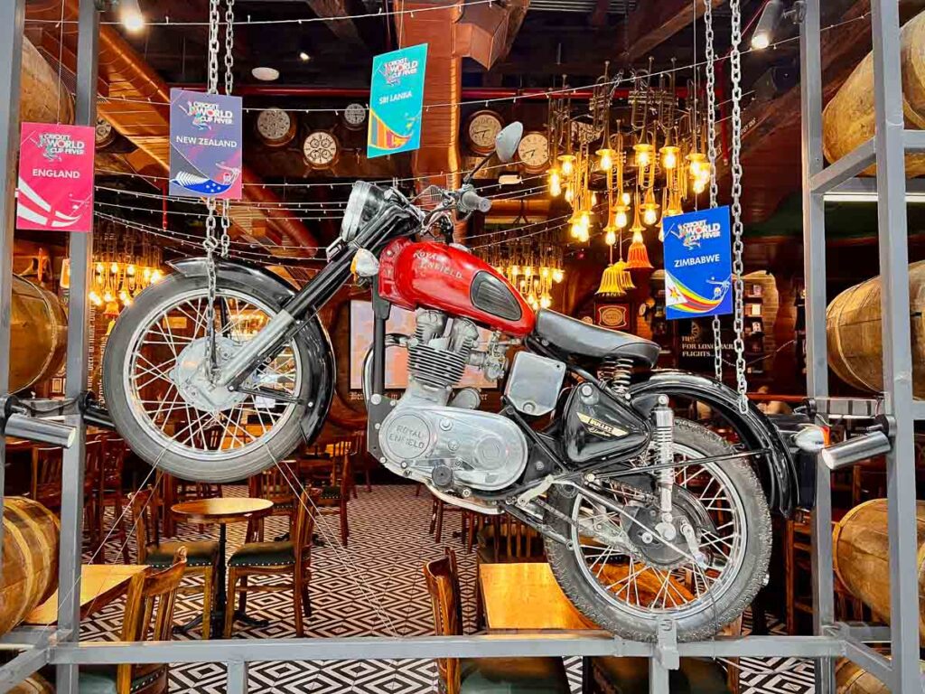 motorcycle display in airport