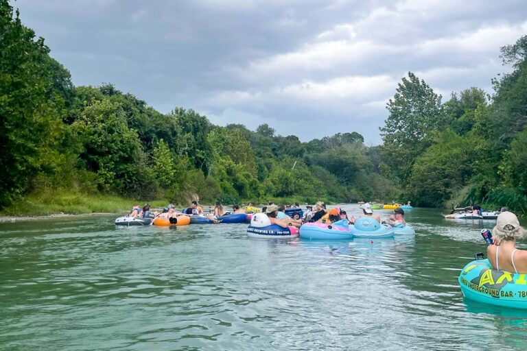 San Marcos river with all the other floaters