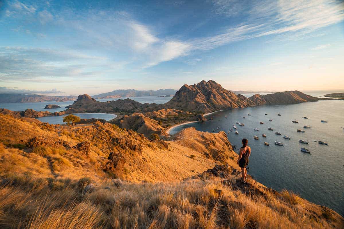 Sunrise view of Nomadicated on Padar Island, Flores, Indonesia