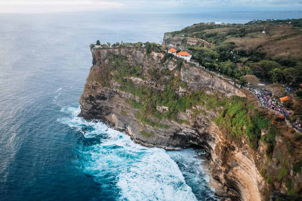 uluwatu temple cliffs a lamdmark in mainland bali