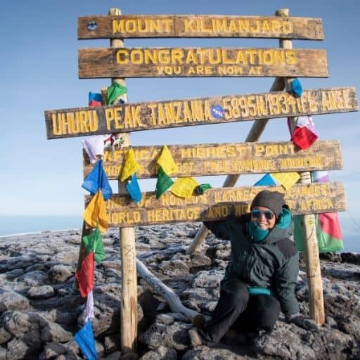 Nomadicated on top of kilimanjaro