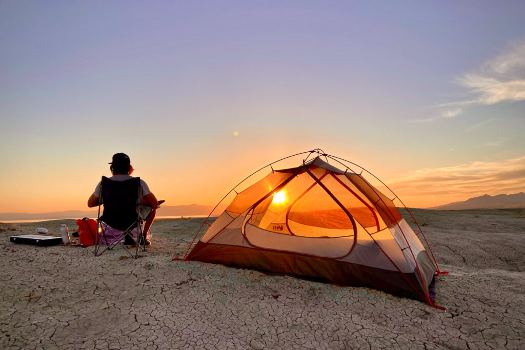 sunset while dispersed camping