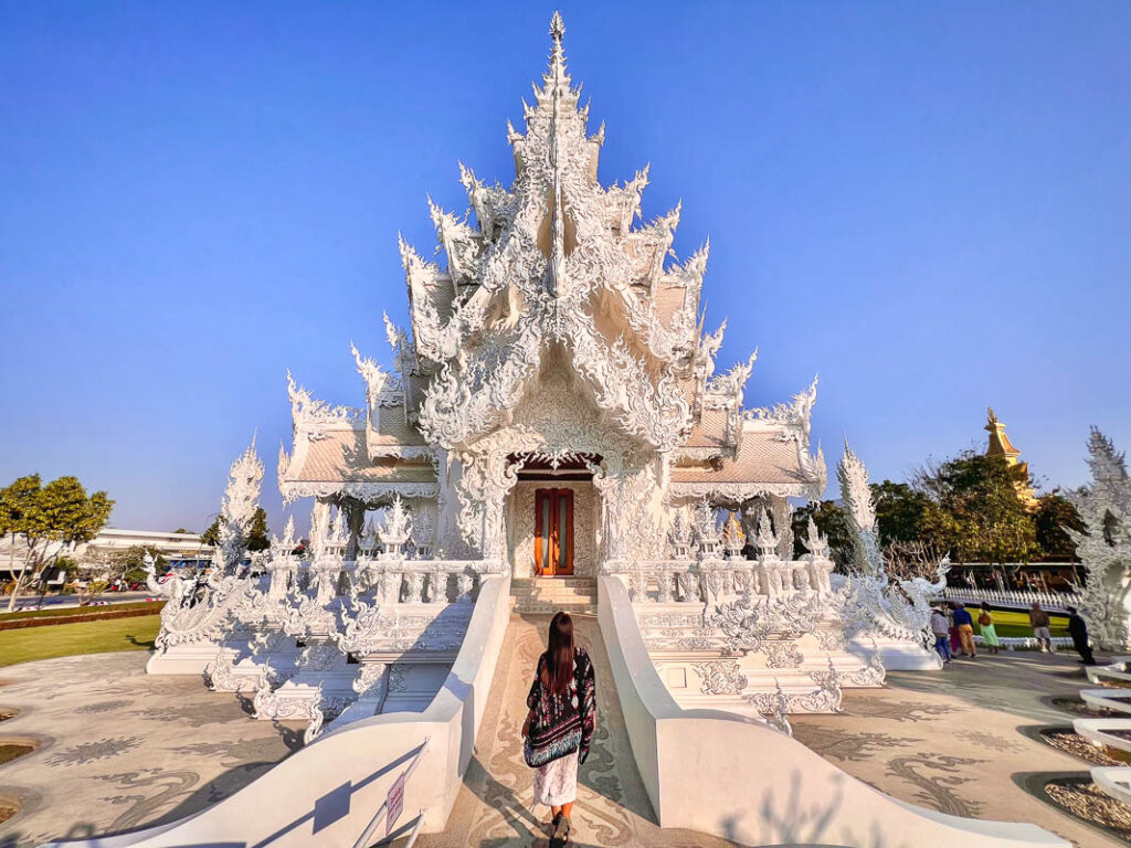 white temple from the backside with nomadicated