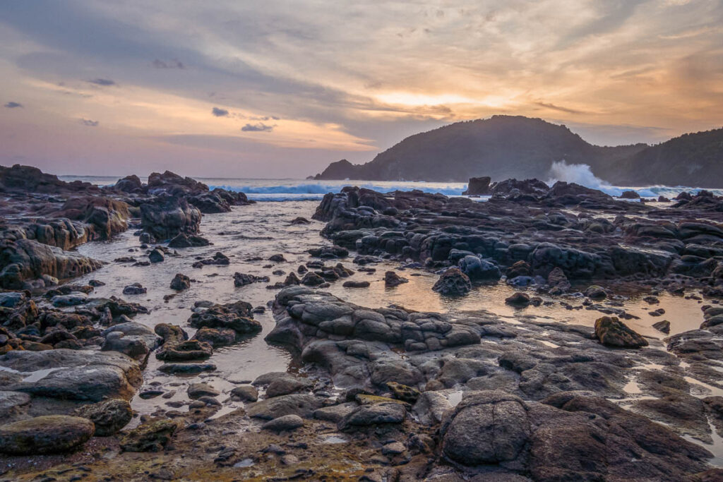 lagoon of wediombo, the best yogyakarta beach to chill at during sunset