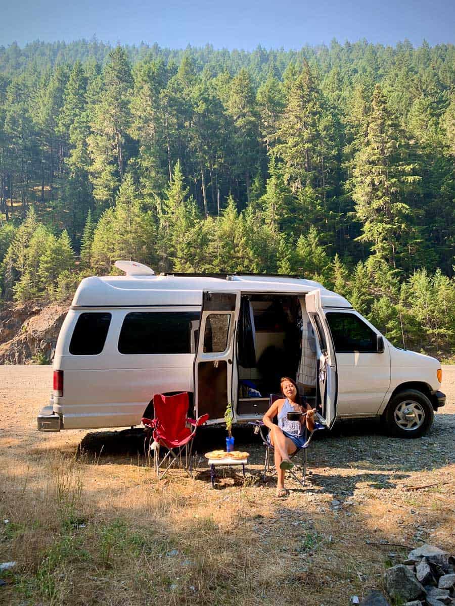 Catherine xu nomadicated vanlifing in the forest