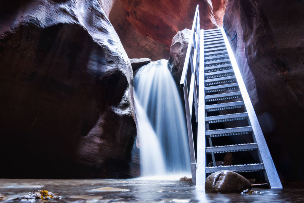 Ladders of Kanarra Creek Canyon Waterfall Hike, a hike similar to the Zion narrows