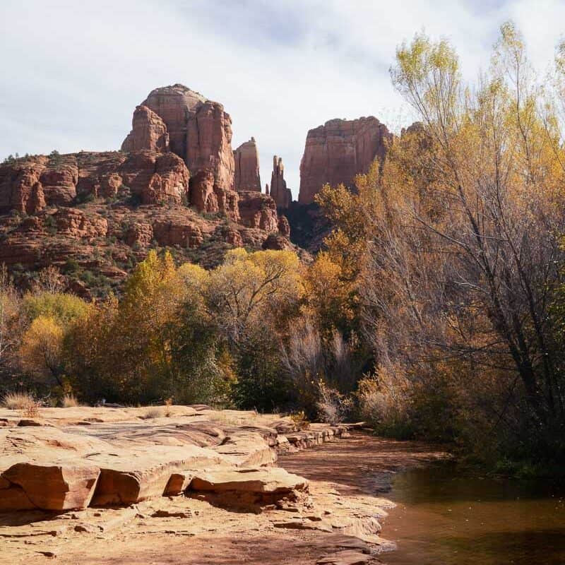 Cathedral Rock at Crescent Moon Picnic Site hiking in northern Arizona