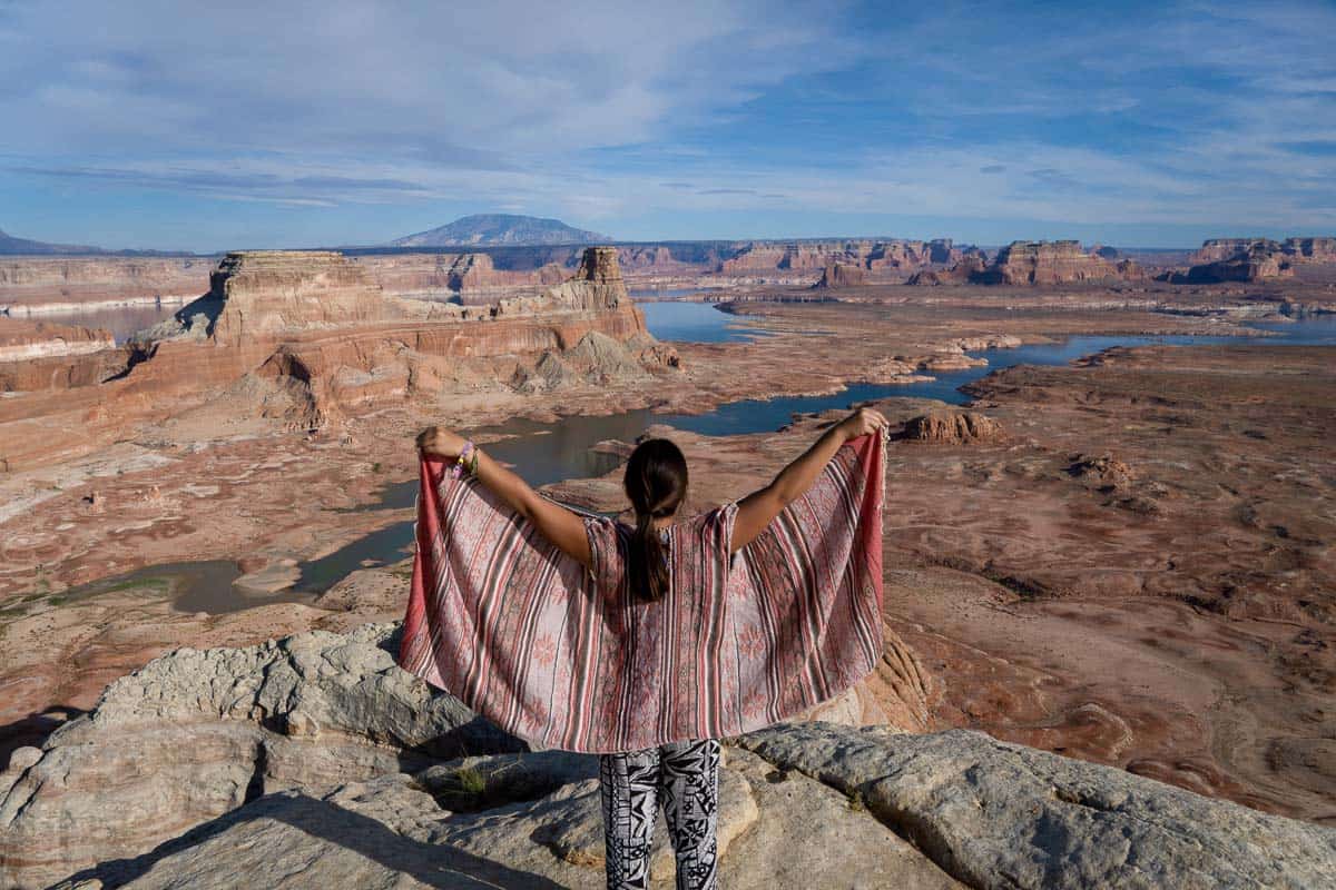 Nomadicated Standing at the Edge of Lake Powell