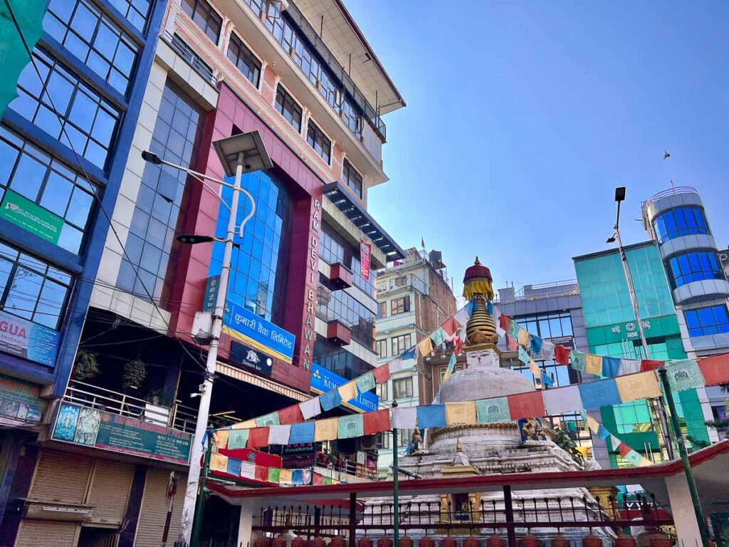 kathmandu architecture with a temple