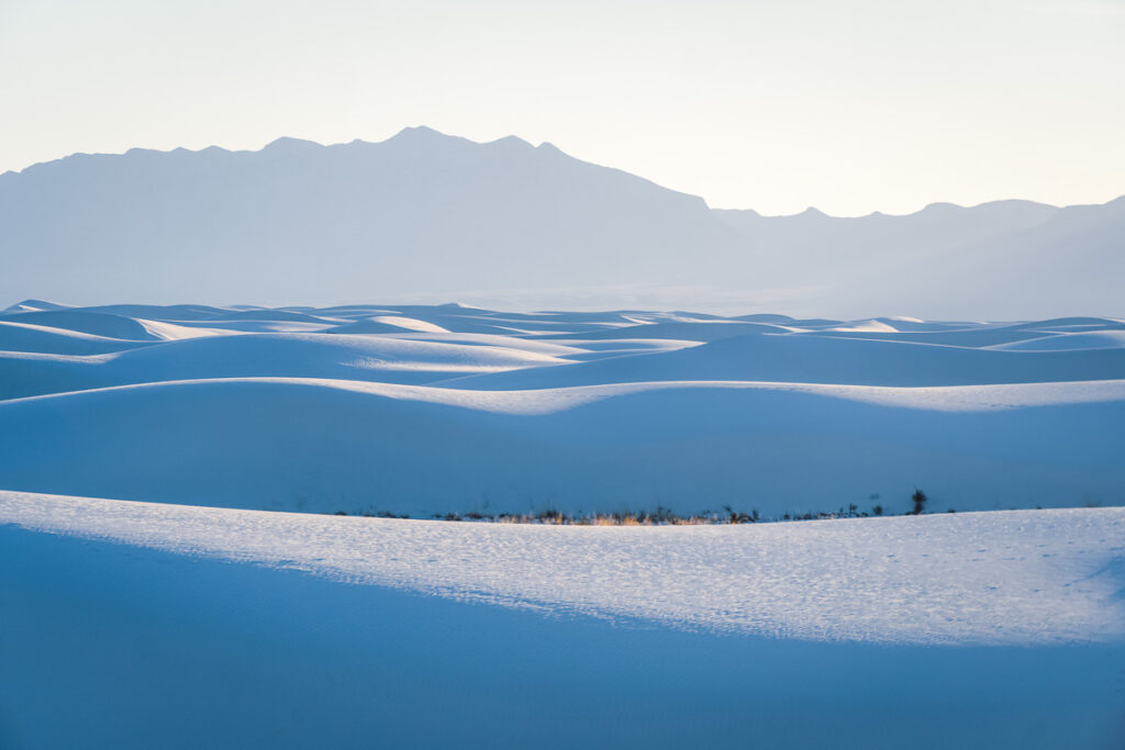 higher contrast in the afternoon for the dune layers